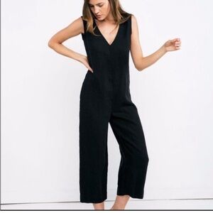 Mara Black Linen Jumpsuit XL-R